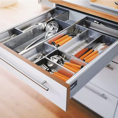 Wkład na sztućce ORGA-LINE do Tandembox - inox / 100x50 cm 