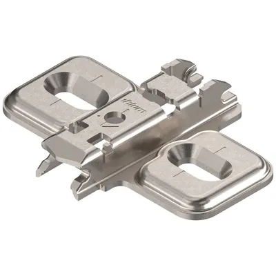 Prowadnik krzyżakowy do zawiasu CLIP - nikiel / dyst. 0 mm / wys. 8.5 mm / regul. wysokości / bez Euro