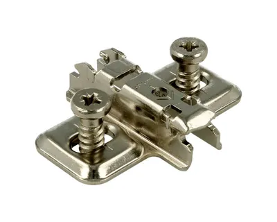 Prowadnik krzyżakowy do zawiasu CLIP - nikiel / dyst. 3 mm / wys. 11.5 mm / regul. wysokości / z Euro