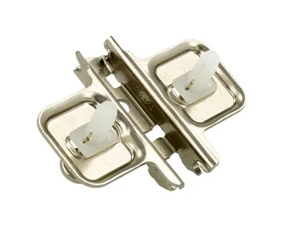 Prowadnik krzyżakowy do zawiasu CLIP - nikiel / dyst. 0 mm / wys. 8.5 mm / regul. wysokości / Expando