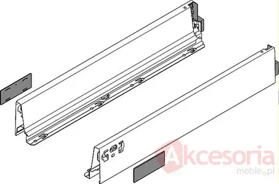 Tandembox ANTARO Boki Wys.M=83mm dł.50cm B.Czarne Blum
