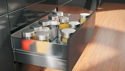 Ścianka działowa ORGA-LINE do Tandembox Intivo - inox / dł. 45 cm