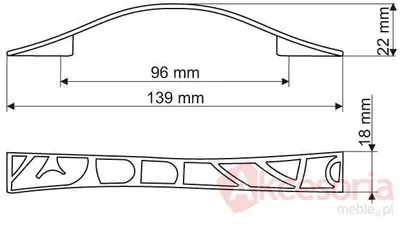 Uchwyt UR16 patyna na mosiądzu Rozstaw 96mm(W)