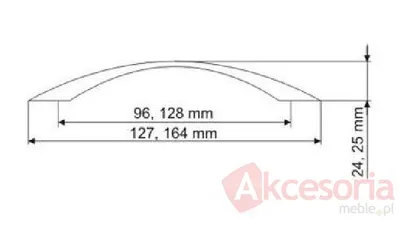 Uchwyt US26 nikiel satynowy Rozstaw 192mm