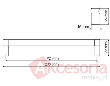 Reling RU08 Chrom aluminium naturalne Rozstaw 480 mm