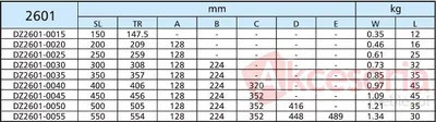 Prowadnica kulkowa 2601 dł.50cm 45kg wysuw100%  Accuride