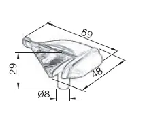 Uchwyt NURSERY Jacht 1884-48ZN50 - efekt starej cyny / 59 mm