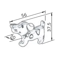 Uchwyt NURSERY Pies 1885-56ZN50 - efekt starej cyny / 56 mm
