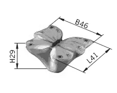 rysunek techniczny Gałka BUTTERFLY H044-42A9 - niebieski / 46 mm