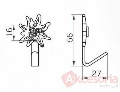 Wieszak 1071-58 Z Kolekcji Edelweiss Stare Srebro