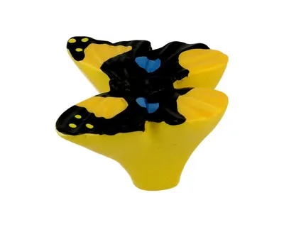 Gałka BUTTERFLY H047-40 - żółty, czarny / 47 mm