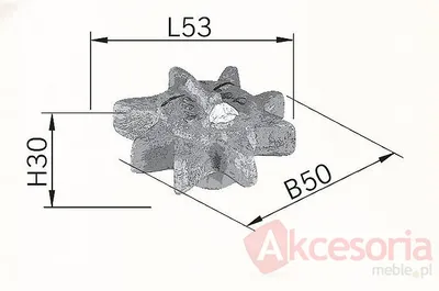 rysunek techniczny Gałka H068-53 Z Kolekcji Sun, Moon & Stars