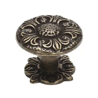Gałka EVANGELINE 357-33 - stary mosiądz / fi 33 mm