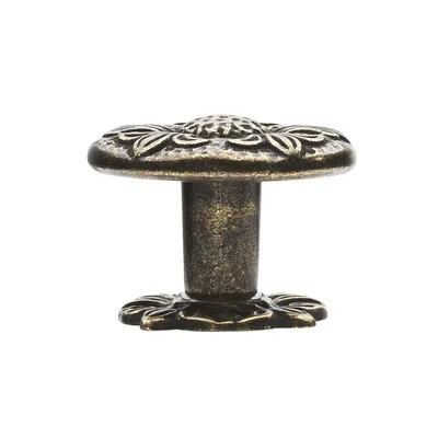 Gałka EVANGELINE 357-33 - stary mosiądz / fi 33 mm