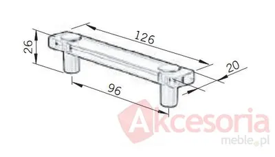 Uchwyt LINOSELLI GLASEFFEKT 8119-126 - zielony / rozstaw 96 mm