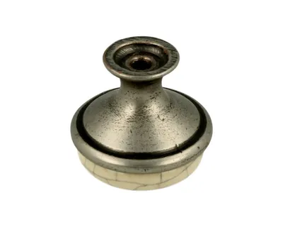 Gałka GP19 - nikiel patynowany, mleczna porcelana popękana / fi 29 mm
