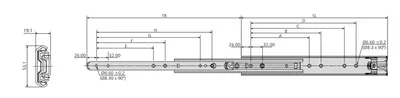 Prowadnica DZ5321-SC / dł. 30 cm / 85 kg / wysuw ponad 100% / samodociąg