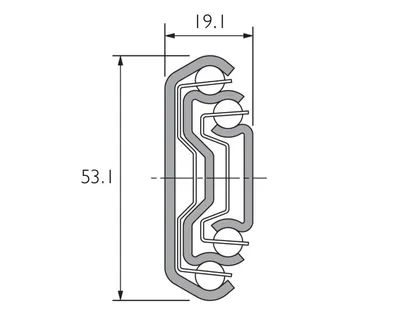 Prowadnica kulkowa nierdzewna DS5321 / dł. 50 cm / 160 kg / wysuw ponad 100% 