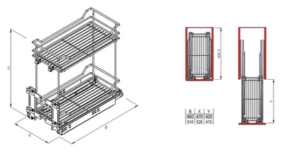MAXIMA Cargo Mini 30 Prowadnica L450 2 Poziomy Metal Chrom