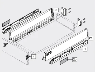 Szuflada TANDEMBOX ANTARO z hamulcem / wys. M=83 mm / dł. 60 cm / 65 kg / szary