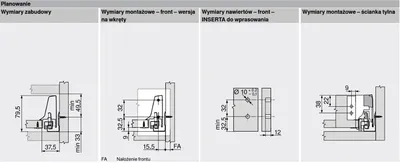 Szuflada TANDEMBOX ANTARO z hamulcem / wys. N=68 mm / dł. 50 cm / 30 kg / szary