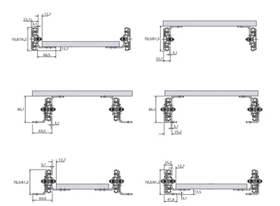 Kątowniki DZ634 prowadnic 9301, 9308, 7957 / do dna 406 mm