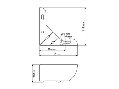Nóżka NS61 Bez Regulacji Wys. 54mm CHROM POŁYSK