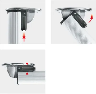 Noga składana regulowana 656 CLICK - aluminium ryflowane / fi 50 mm / wys. 70 cm