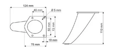 Nóżka NZ03 Wys. 110mm Nikiel satynowy