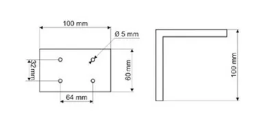 Nóżka aluminiowa NA 20, aluminium naturalne wys. 10cm