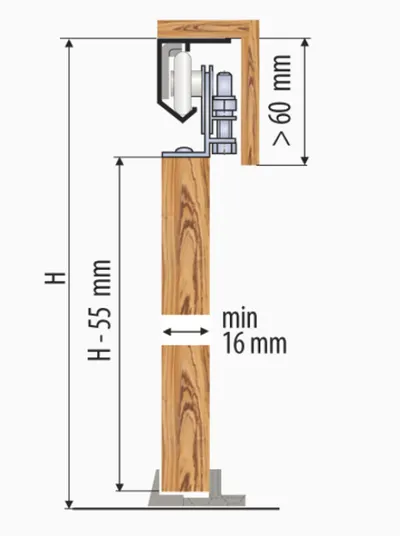 Zestaw JUPITER JU20 do 1 drzwi przejściowych / dł. 200 cm / 30 kg