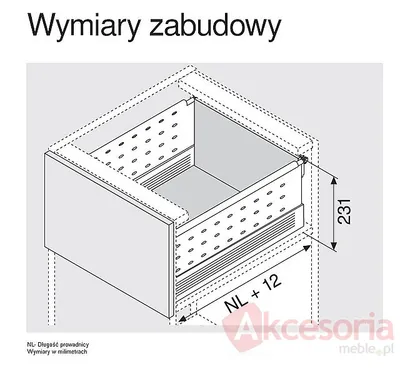 BOXSIDE Z36H Do Metabox Dł.550mm H=128mm Szary