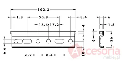 Rys. techniczny Listwa  Do Zawieszek CAMAR Dł. 200cm