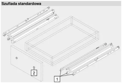 Prowadnica rolkowa 430E 25cm 30kg 100%wysuw Kremowo-Biała Blum