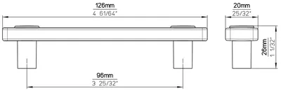Uchwyt LINOSELLI GLASEFFEKT 8119-126 - pomarańczowy / rozstaw 96 mm