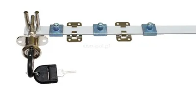Zamek centralny przedni Siso - niklowany / L-700 / fi 19 mm / zaczep 8 mm