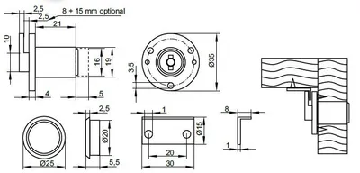 Zamek wciskany Siso FLAP X-9411 - niklowany / fi 19 mm