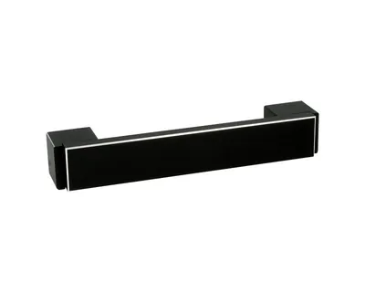 Uchwyt Aluminiowy US48 Czarny-Mat Z Przetarc. Rozstaw 128mm(W)