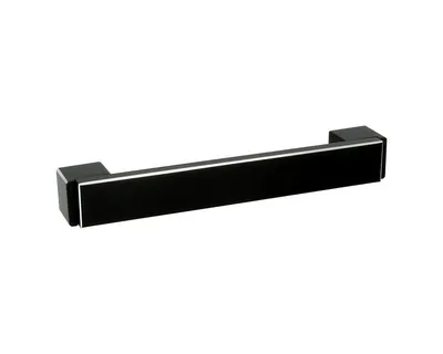 Uchwyt Aluminiowy US48 Czarny-Połysk Z Przetar. Rozstaw160mm(W)