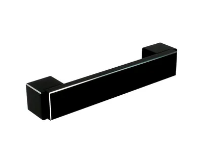Uchwyt Aluminiowy US48 Czarny-Połysk Z Przetarc. Rozst.128mm(W)