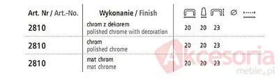 Gałka Aluminiowa 2810 Chrom Mat