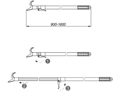 Teleskop do zawieszania ubrań Valcomp / dł. 160 cm