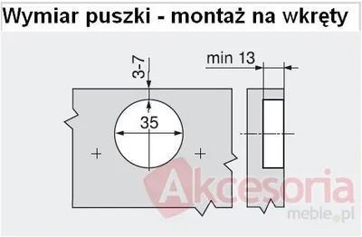Zawias z hamulcem CLIP Top BLUMOTION - nikiel / 110° / ze sprężyną / drzwi wpuszczane / puszka: na wkręty