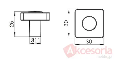 rysunek techniczny Gałka LINOSELLI GLASEFFEKT 8118-30 - zielony / 30 mm