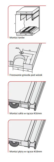 Rączka NEPTUN 18/P Do Drzwi Przesuwnych Jasny Brąz dł.270 cm