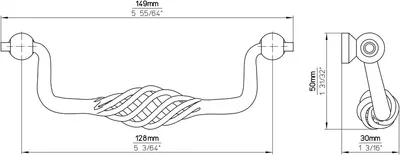 Uchwyt CAGE 1267-147 - czarny mat / rozstaw 128 mm