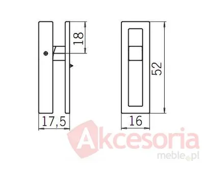 rysunek techniczny Kołatka 1590 z Kolekcji Nara Chrom