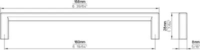 Uchwyt 2108 - efekt stali szlachetnej / rozstaw 160 mm