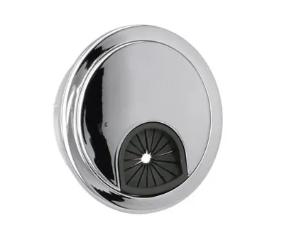 Przepust kablowy Siso plastikowy z gumką - chrom / fi 60 mm