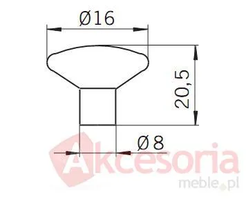 rysunek techniczny Gałka 819 Z Kolekcji Druckguss Nikiel Mat